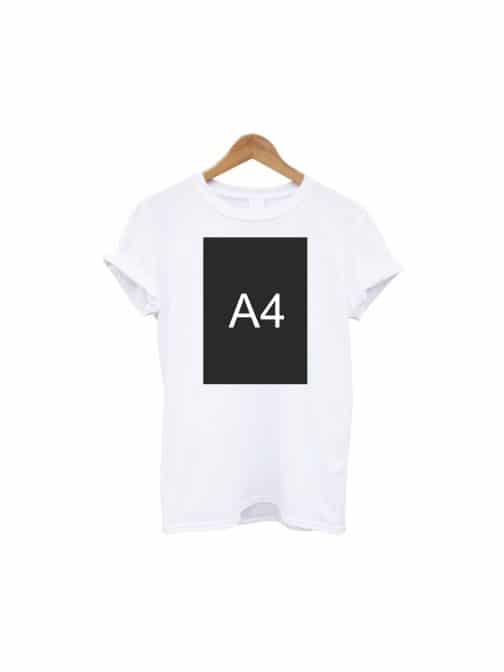 Marškinėlių formatas A4 vienspalvis